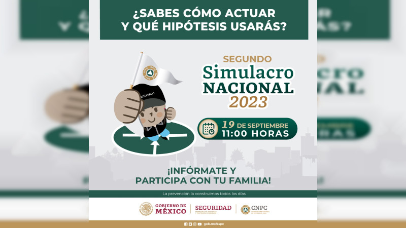 Segundo Simulacro Nacional 2023 este 19 de septiembre